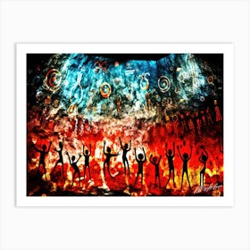 Cave Wall Dance 2 - People Of The Earth Art Print