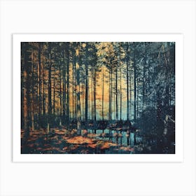 Forest Photo Collage 1 Art Print