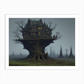 Haunted Tree House Art Print