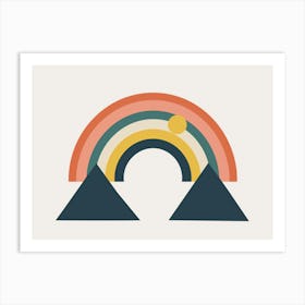 Rainbow And Mountains Art Print