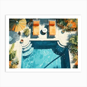 Backyard Pool Delight 4 Art Print