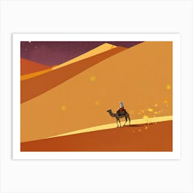 Camel In The Desert 4 Art Print