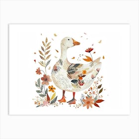 Little Floral Goose 3 Art Print