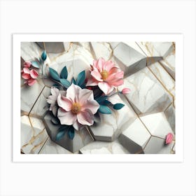 Marble Flowers 3 Art Print