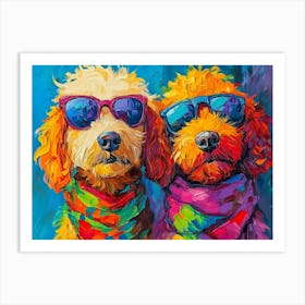 Classy Goldendoodles 1 Art Print