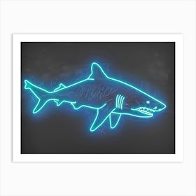 Neon Aqua Wobbegong Shark 1 Art Print