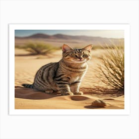 Cat In The Desert 8 Art Print