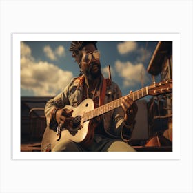 Guitar Player In A City 3 Art Print