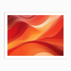 Abstract Image Of Wavy, Flowing Lines In Red And Orange Colors Creating A Dynamic And Energetic Background Art Print