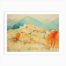 A Village In The Mountains Art Print