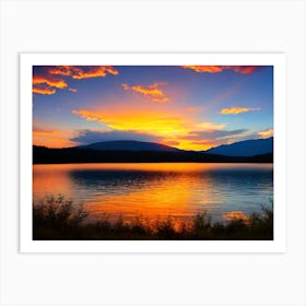 Sunset Over Lake 19 Art Print