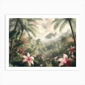 3d Tropical Forest Landscape Art Print