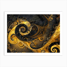 Gold Swirls Art Print