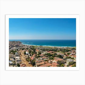 Panorama Aerial View Of South Tel Aviv Neighborhoods And Old Jaffa 1 Art Print