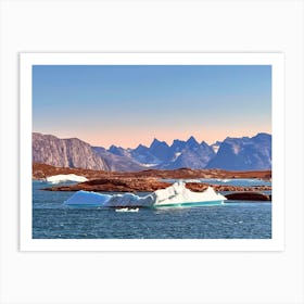 Icebergs In The Water In Greenland (Greenland Series) Art Print