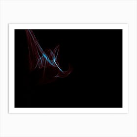 Glowing Abstract Curved Blue And Red Lines 15 Art Print