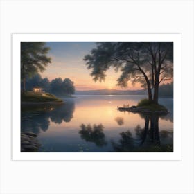 Sunset On The Lake Art Print