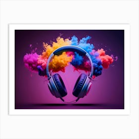 Colorful Headphones 2 Art Print