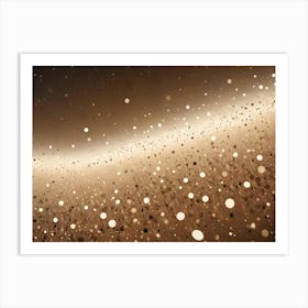 Abstract Background With A Swirling Galaxy Of Gold Particles, Stars, And Light Trails Art Print