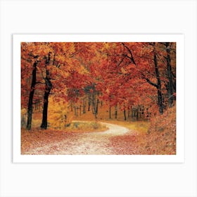Warm Forest Leaves Art Print