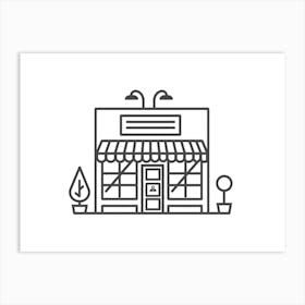 Storefront Line Art Art Print