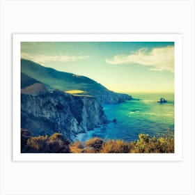 America Big Sur Coast California Sea Santa Lucia Mountain Range Usa Art Print