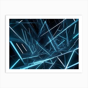 Abstract Blue Light Art Print