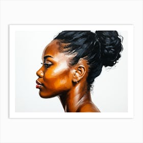 Side Profile Of Beautiful Woman Oil Painting 162 Art Print