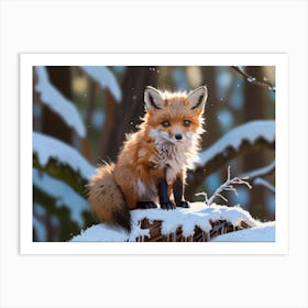 Red Fox In The Snow Art Print