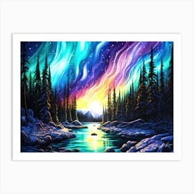 Winter Solstice - Aurora Borealis Art Print