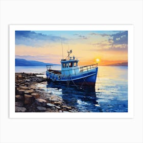 Fishing Boat At Sunset 1 Art Print