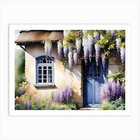 Wisteria Cottage In The Spring Art Print