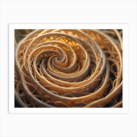 Macro Shot Of A Dried Plant Stem Spiraling Inwards, Showcasing The Beauty Of Natural Geometry And Patterns Art Print