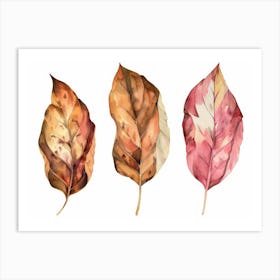 Autumn Leaves Watercolor Painting Art Print