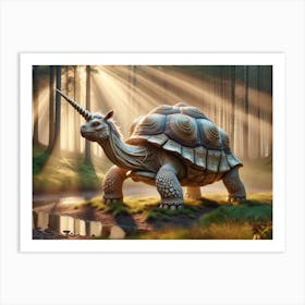 Magical Unicorn-Turtle Fantasy Art Print