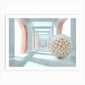 White Sphere In A Hallway Art Print