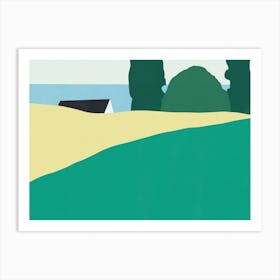 House On The Hill Slope Art Print