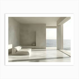 Serene Seaside Living Room 3 Art Print