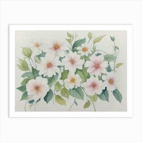 White Flowers Art Print