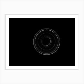 Glowing Abstract Curved Black And White Lines Art Print