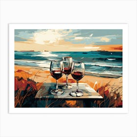 Sunset On The Beach Art Print