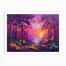 Beautiful Purple Rain In The Woods (Acrylic) Art Print