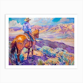 Cowboy Painting Red Rock Canyon Nevada 3 Art Print