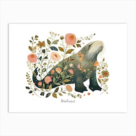 Little Floral Walrus 2 Poster Art Print