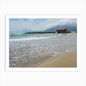 Sandy beach, clouds and the Mediterranean Sea Art Print