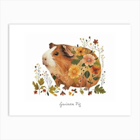 Little Floral Guinea Pig 2 Poster Art Print