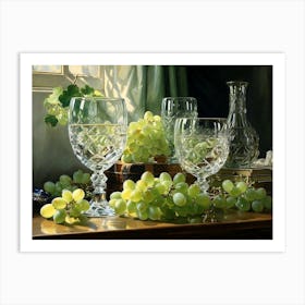 Grapes And Wine Glasses Art Print