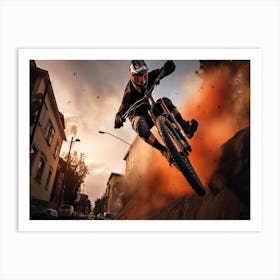 High Octane Dirt Biking - Mountain Biker Art Print