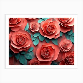 Roses Wallpaper Art Print