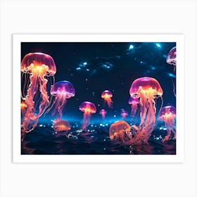 Jellyfish In The Ocean 1 Art Print